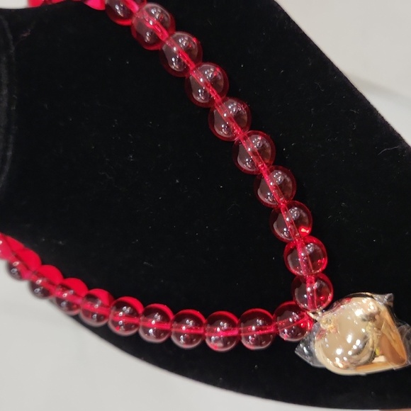 ❤️🔹️Piper K🔹️ Red Beaded Glass 17" Necklace - Picture 8 of 10